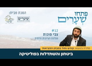 בטחון והשתדלות בפוליטיקה פתחו שערים 12 צבי סוכות