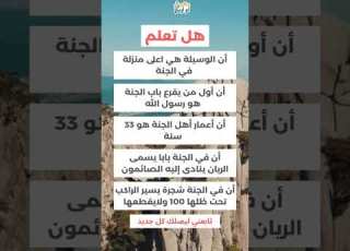  هل تعلم أن أول من يقرع باب الجنة هو رسول الله محمد صلى الله عليه وسلم