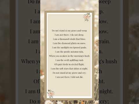 Beautiful Poetry For Funerals Memorial Services
