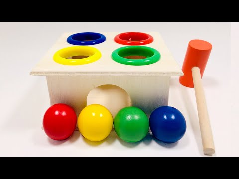 Play With Wooden Toy Box Colorful Balls Great Educational