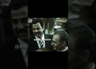 شاهد هيبة صدام حسين أمام شاه ايران في اجتماع القمة العربية