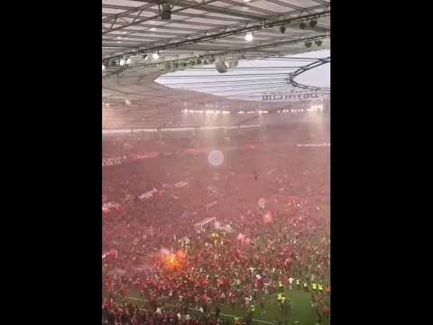 Amazing Celebration 1st Cup Ever Won Bayern Leverkusen German Bundesliga Funsjubilatate