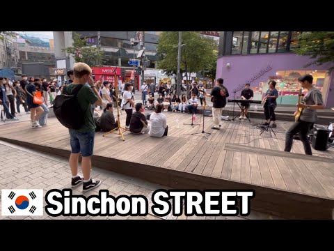 Korea49 My Favorite Street In Seoul SINCHON Street Busking Cafe Restaurant
