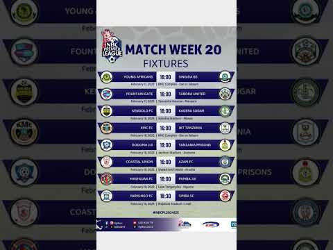 Ratiba Ya Mechi Mzunguko Wa 20 Ligi Kuu Ya NBC