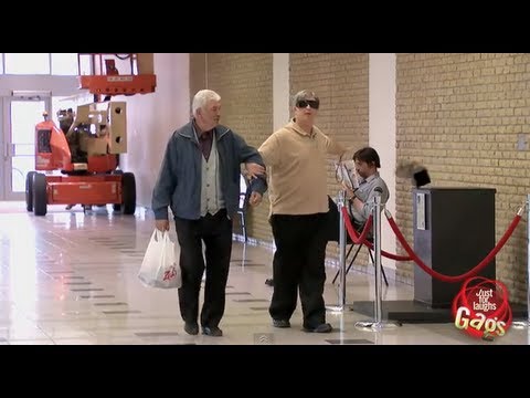 Blind Man Knocks Over Statuette Gag