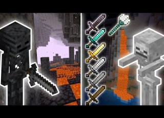  WITHER SKELETON VS ALL SWORD WIELDING SKELETONS TRIDENT MINECRAFT