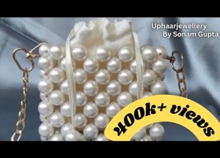 Square Pearl Purse In Hindi How To Make Pearl Purse Pearl Bucket Purse Making Tutorial Diy
