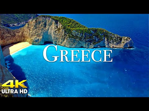 FLYING OVER GREECE 4K UHD Amazing Beautiful Nature Scenery With Relaxing Music For Stress Relief