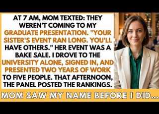 Parents Skipped My Graduate Presentation For A BAKE SALE Then The Panel Posted The Rankings