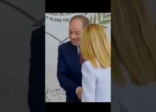  فخامة الزعيم عبد الفتاح السيسي يستقبل جروجيا ميلونى فى قمة شرم الشيخ للسلام السيسي مصر السعوديه