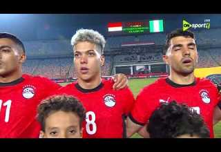 Imam Ashour Cries During The Egyptian National Anthem Before The Match Against Nigeria
