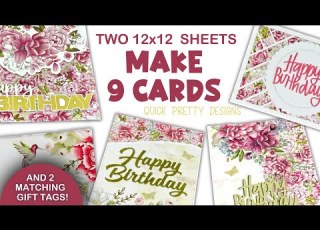  9 Beautiful Quick Birthday Cards Using 2 Papers DIY Birthday Card Ideas Card Making Tutorial
