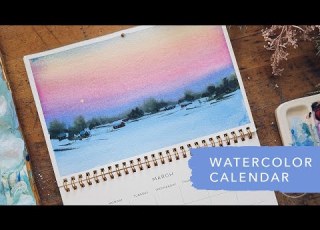 How To Paint A Winter Landscape March Watercolor Calendar Spread