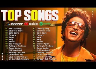 Bruno Mars Adele Ed Sheeran Maroon 5 Dua Lipa Rihanna The Weeknd Billboard Top 50 This Week