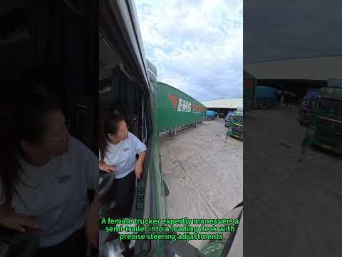 Female Truck Driver Mastery Precision Reversing Heavy Vehicle Skills