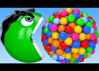 Learn Colors With PACMAN And Hulk Bunny Mold Farm Watermelon Surprise Toy Street Vehicle For Kid