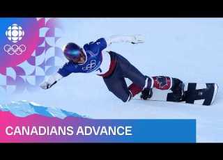  Canada S Grondin Bichon And Moffatt In Snowboard Cross Qialification Action Milano Cortina 2026