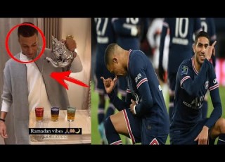  شاهد اللاعب كيليان مبابي مع اجواء رمضان رفقة اشرف حكيمي
