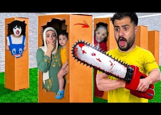  الشيطان الاحمر هجم علينا في تحدي صناديق الكرتون وخطف جني كارثه