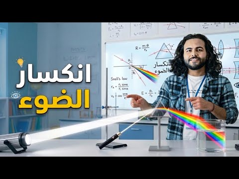 انكسار الضوء فيزياء تانيه ثانوي الترم التاني ٢٠٢٦ متبقاش جهاز