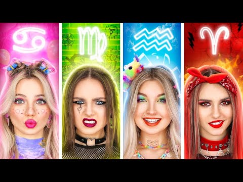 تبنينا أربعة توائم فتاة بديلة فتاة ناعمة فتاة إلكترونية وطفل إندي في الأبراج الفلكية