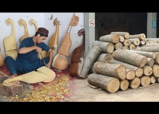 Process Of Making An Afghan Rubab From Raw Wood Creative Wood Working Ideas