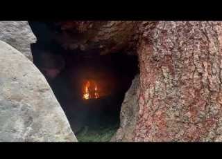 لن تصدق كيف تحول الخشب والحجارة إلى منزل بدائي مذهل