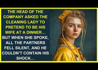A BOSS ASKED THE CLEANING LADY TO PRETEND TO BE HIS WIFE AT A DINNER BUT AT THE MEETING WHEN SHE