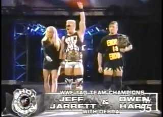  Owen Hart Jeff Jarrett W Debra C Vs The J O B Squad Titles WWF Shotgun Saturday Night 2 6 99