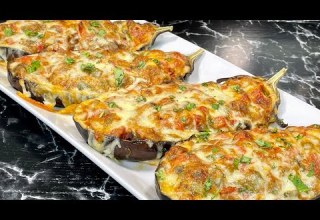 GRATIN STUFFED EGGPLANTS VEGETARIAN RECIPE WITH SUBTITLES