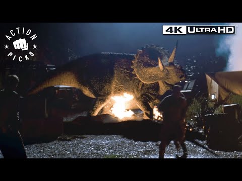 Dinosaurs Attack The Camp Site The Lost World Jurassic Park 4k HDR