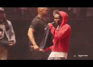 KENDRICK LAMAR DEMAR DEROZAN RUSSELL WESTBROOK FRIENDS NOT LIKE US AT POP OUT CONCERT