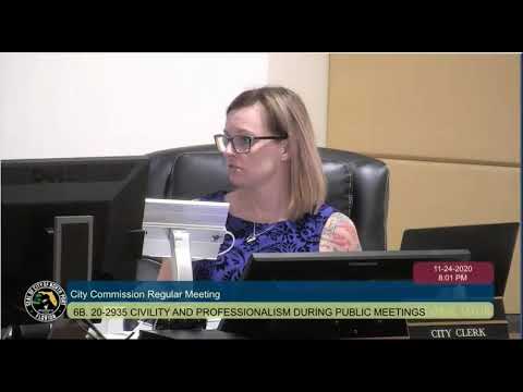 11 24 20 New Commissioner Ionatti Tries To Clarify What A CONSENSUS Is Ms Luke Changes The Rules