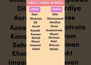 Urdu And Hindi Words Shorts Learning