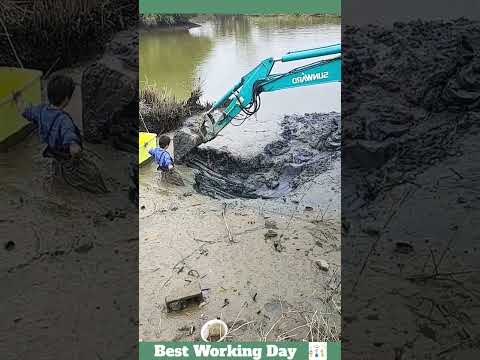 Best Working Day 2026 Excavator Helps Pull Out Woman Stuck In Mud