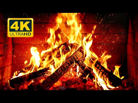 Cozy Fireplace 4K 12 HOURS Fireplace With Crackling Fire Sounds Crackling Fireplace 4K