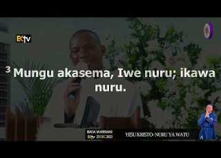  REV DR ELIONA KIMARO YESU KRISTO NURU YA WATU