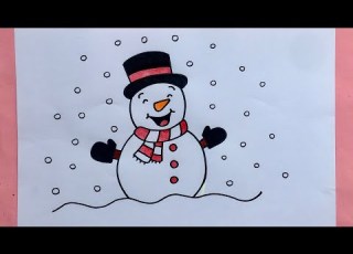 تعليم الرسم للأطفال رسم رجل الثلج رسم للشتاء رسم لرأس السنة رسم للكريسماس Howtodraw Preschool Art