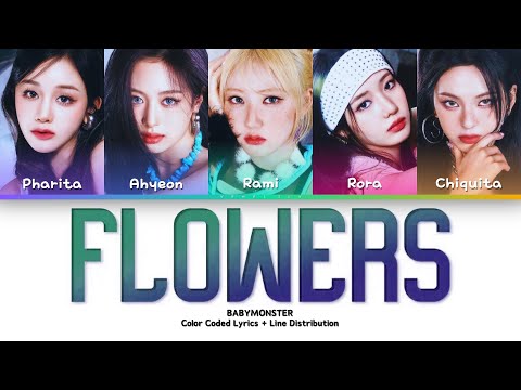 BABYMONSTER FLOWERS Original By Miley Cyrus Color Coded Lyrics Line Distribution