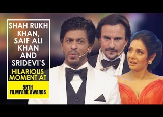 Shah Rukh Khan Saif Ali Khan And Sridevi Have Fun At 58th Filmfare Awards