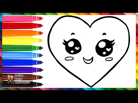 How To Draw A Heart Drawing And Coloring A Cute Rainbow Heart Drawings For Kids