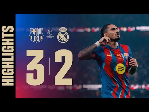HIGHLIGHTS FC BARCELONA 3 Vs 2 REAL MADRID SPANISH SUPER CUP FINAL EL CLASICO