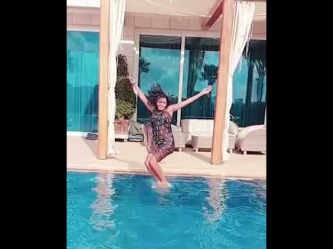 قفزة جريئة تنقذ أمل بوشوشة من حرارة الصيف في بيروت