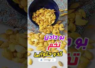 بو دادن تخم کدو در خانه چگونه تخم کدو را بو بدهیم و طعم دار کنیم بو دادن تخم کدو کدو حلوایی