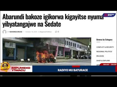 AMASHIRAKINYOMA KU MODOKA YAHIYE I BURUNDI BIGAHUZWA N IBYO SADATE YATANGAJE