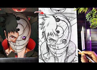  Obito Uchiha Mask Drawing Outline How To Draw Obito Uchiha Naruto Anime Drawing Step By Step