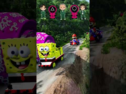 GummyBear Va Spiderman Vs Ironman Vs Barbie Vs McQueen Vs Bollard Yashl114 Beamngdrive Beamngrao