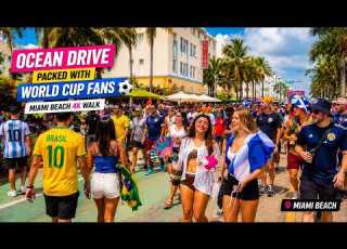  Ocean Drive Is Packed With World Cup Fans Miami Beach 4K Walk