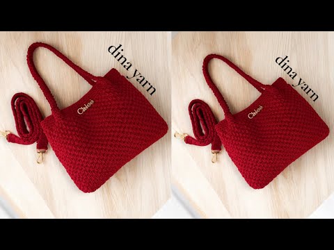 كروشيه شنطة يد سهلة وعملية باترون بسيط DIY Crochet Bag Tutorial With Series Yarn
