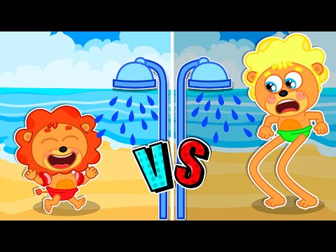 Petit Lion Enfant Grand Et Petit Dessin Animé Pour Enfants